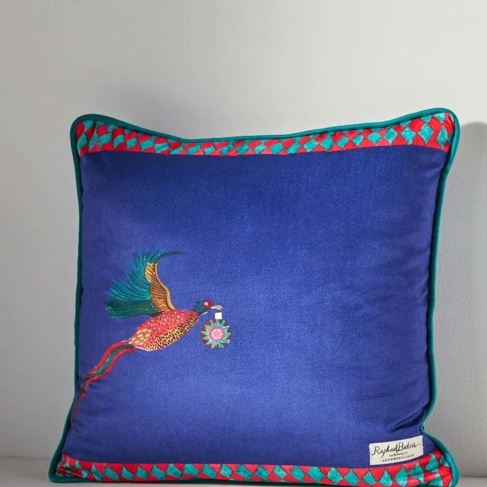 NWT Anthropologie Rapheal Balme Velvet Christmas Pillow